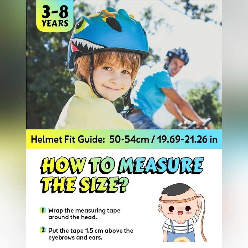 3D Dinosaur Kids Bike Helmet - Picture 5 of 5